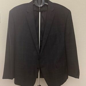 GREAT CONDITION- Size 52R Ralph Lauren Gray and Blue Plaid Blazer
